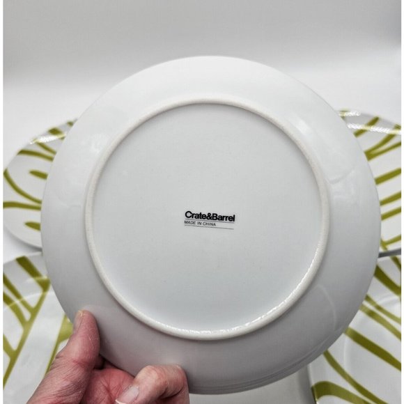 Crate & Barrel Tropical Fern Palm Plant 8" Salad Dish Set Of 4 Beach Summer - Picture 3 of 7